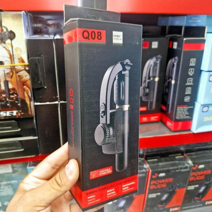 Q08 3‑in‑1 gimbal selfie sopa | bluetooth’lu 360° döner tripodlu telefon sabitleyici