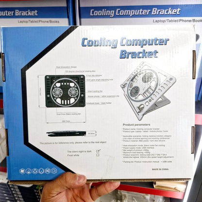 Çift fanlı katlanabilir yüksekliği ayarlanabilir laptop soğutma standı cj070