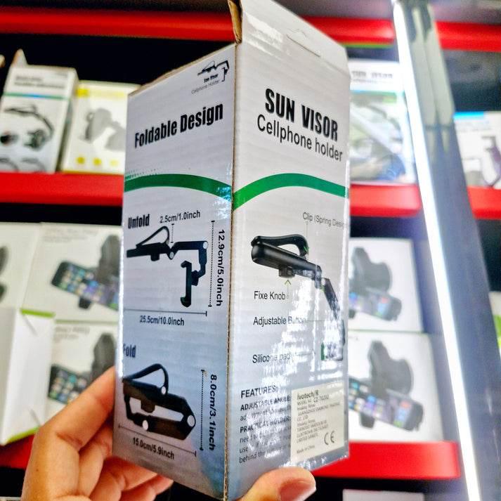 Güneşlik vizore takılan katlanabilir vakumlu araç içi telefon tutucu cz-70202