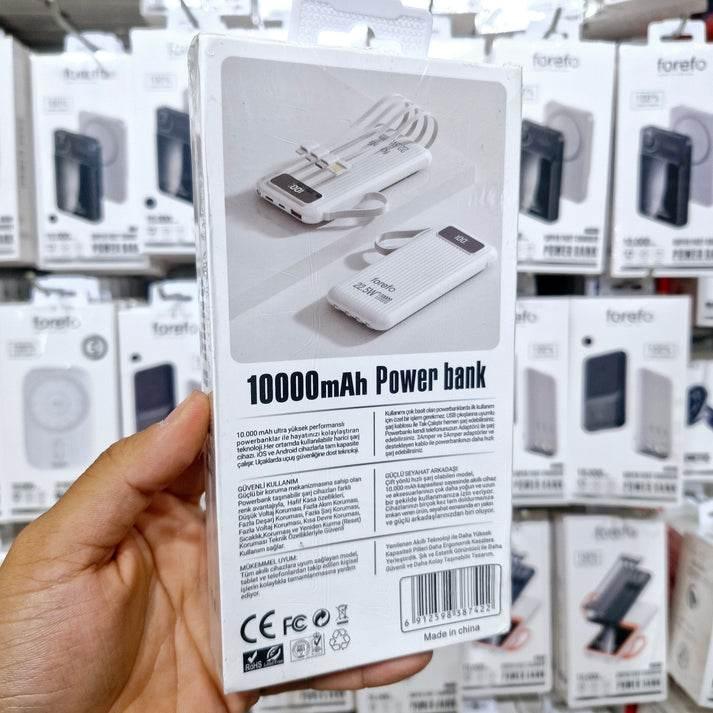 10,000 mah dahili kablolu, led göstergeli 22,5w hızlı şarj destekli taşınabilir powerbank kx-110