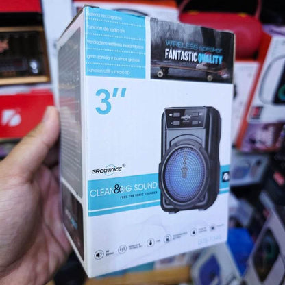 Fm-Sd Kart Usb Girişli Işıklı Ses Bombası Bluetooth Hoparlör Gts-1346
