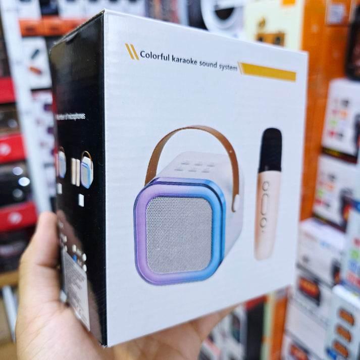 Tek karaoke mikrofonlu ışıklı bluetooth hoparlör k12