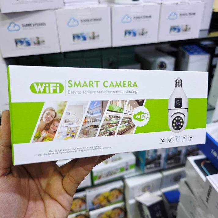 Wifi panorama Çift camera mikrofonlu 360 derece döner led ışıklı gece görüşlü full hd ampul kamera