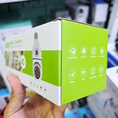 Wifi panorama Çift camera mikrofonlu 360 derece döner led ışıklı gece görüşlü full hd ampul kamera