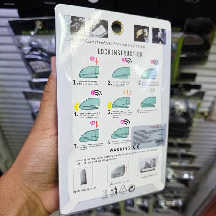 Alarm disc lock motosiklet teker kilidi suya dayanıklı alarmlı kolay kurulum tn-1404