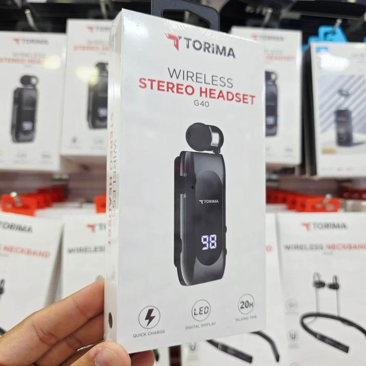 Makaralı tek kulaklık mikrofonlu led göstergeli 20saat konuşma süreli stereo bluetooth kulaklık