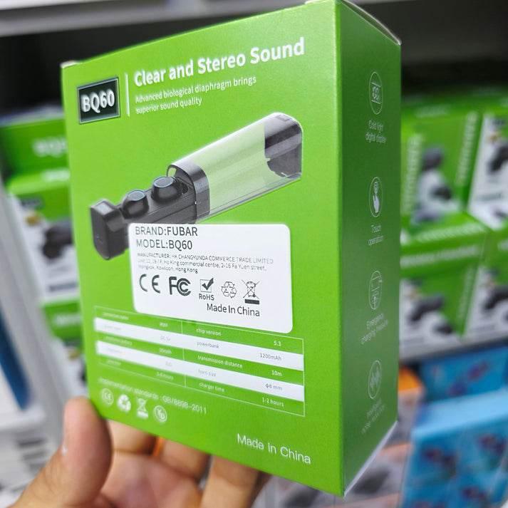 Bq60 kulak içi lastikli dokunmatik hi-fi audio led göstergeli bluetooth kulaklık