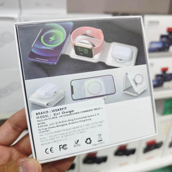 3ü1 arada telefon+Air+watch katlanabilir kablosuz wirless magnetik şarj aleti