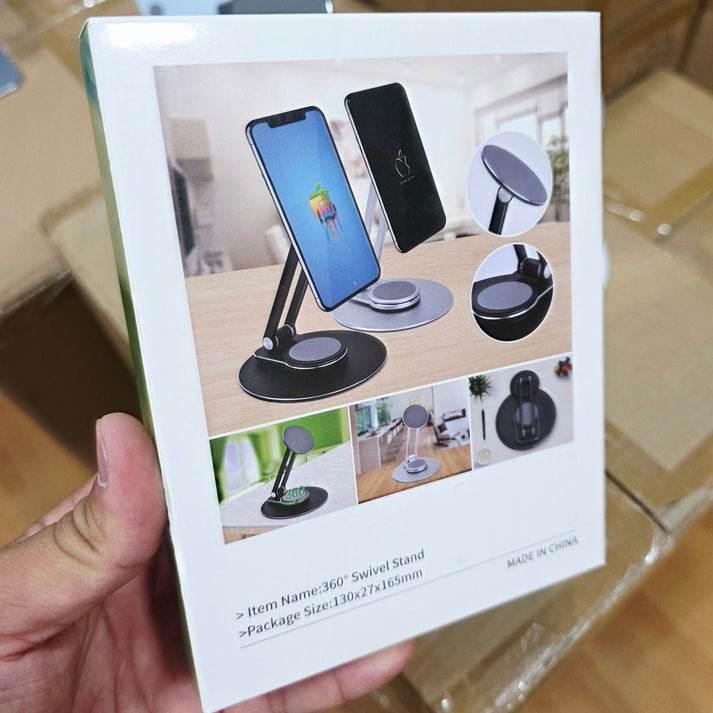 360 derece döner ayarlanabilir katlanabilir metal masa üstü mıgnatıslı telefon tablet tutucu
