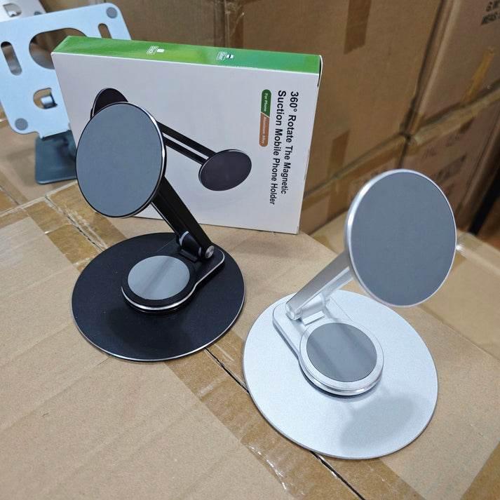 360 derece döner ayarlanabilir katlanabilir metal masa üstü mıgnatıslı telefon tablet tutucu