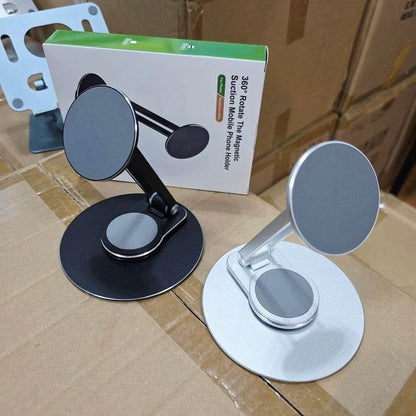 360 derece döner ayarlanabilir katlanabilir metal masa üstü mıgnatıslı telefon tablet tutucu
