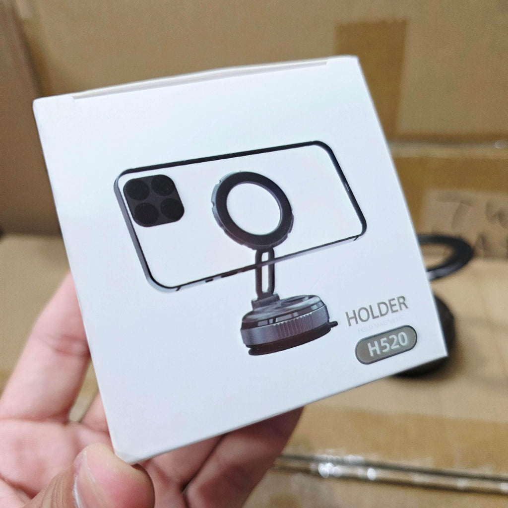 H520 vantuz emişli magnetik magsafeli telefon tutucu 360 derece döner ayarlanabilir açılı araç içi telefon tutucu