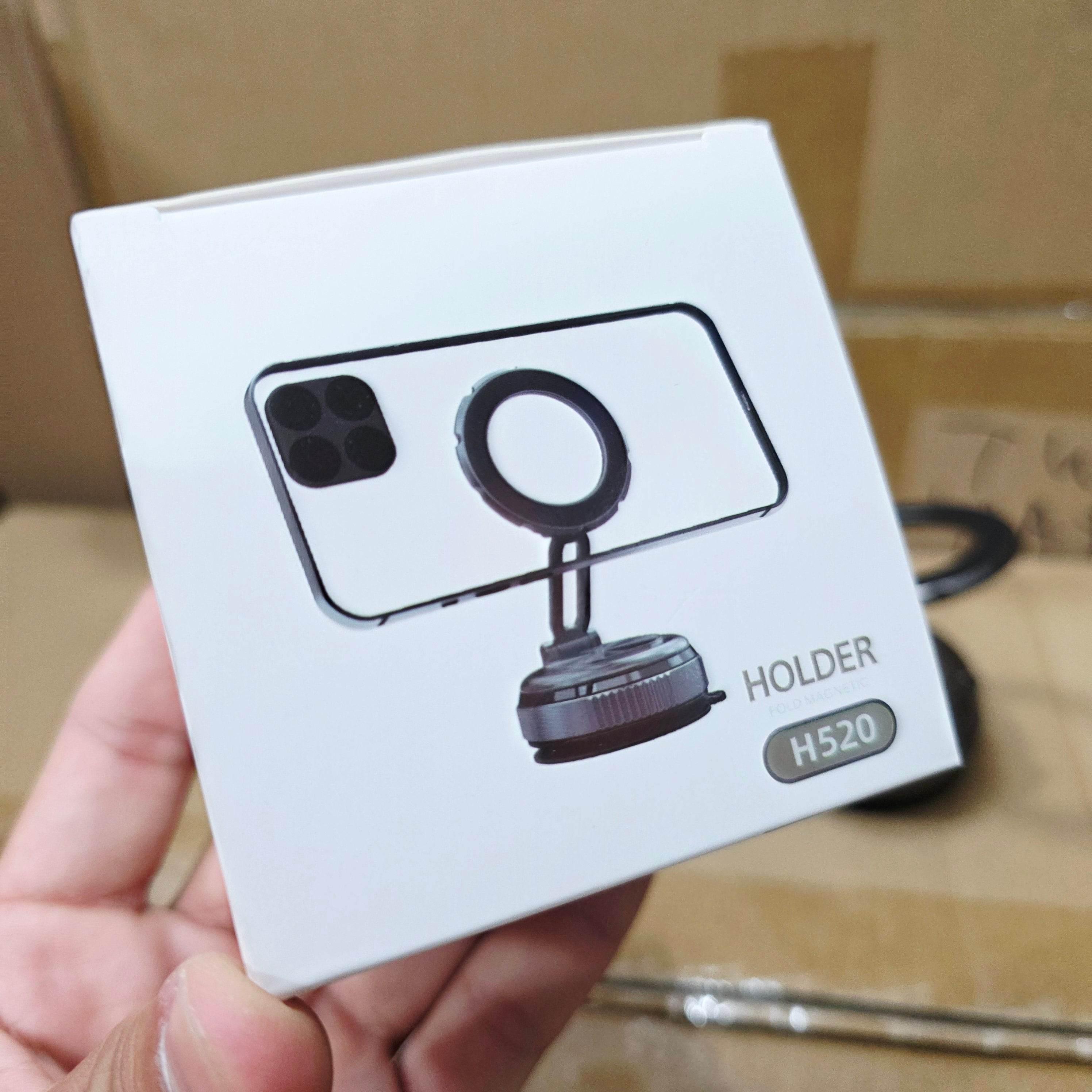 H520 vantuz emişli magnetik magsafeli telefon tutucu 360 derece döner ayarlanabilir açılı araç içi telefon tutucu