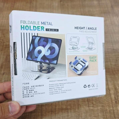 Foldable metal tablet stand | 360° döner, katlanabilir ayarlanabilir tutucu | tüm tablet modelleri ile uyumlu