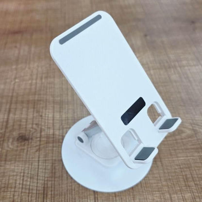Metal tabanlı 360 derece döner ayarlanabilir katlanabilir masa üstü telefon tablet tutucu
