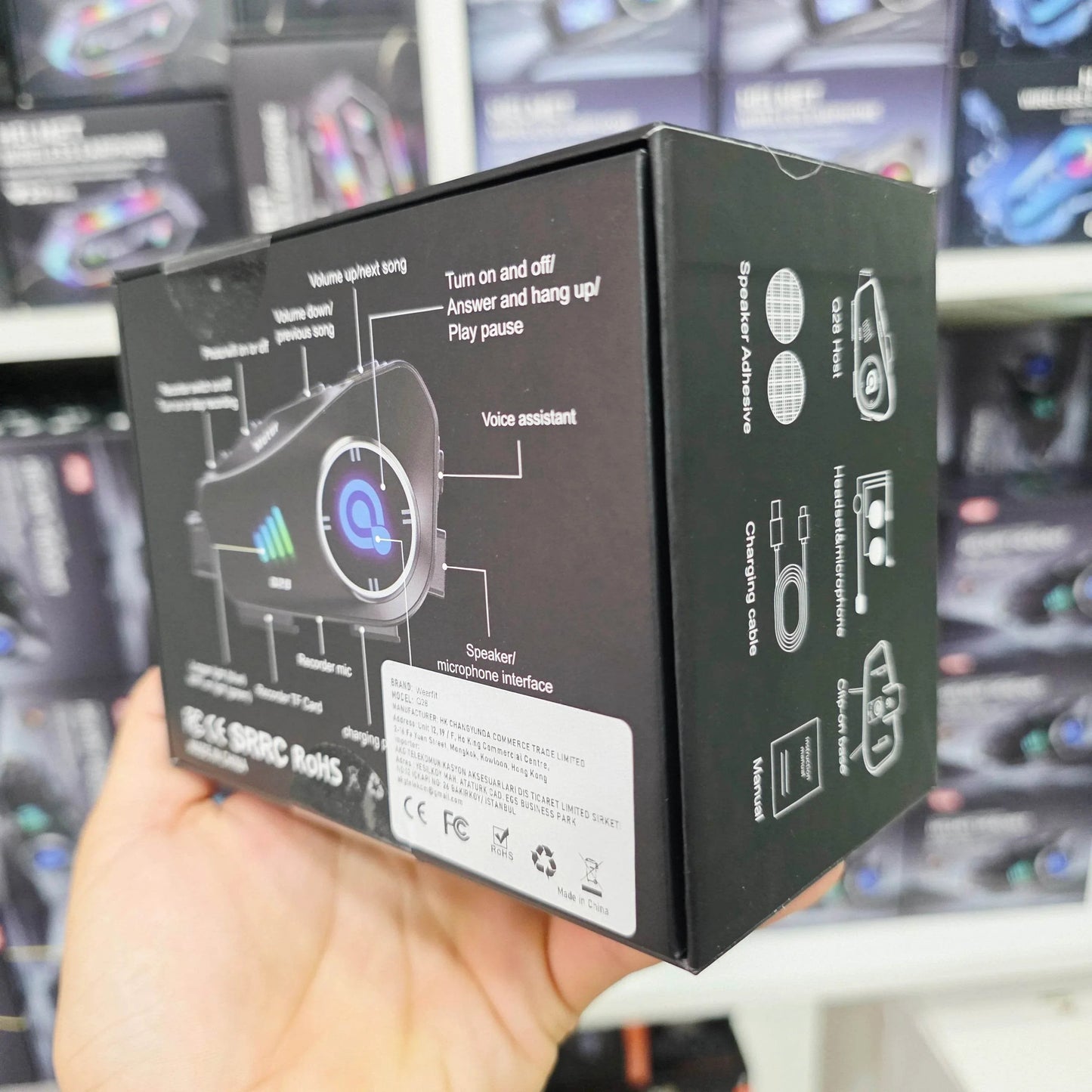 Q28 1080P kameralı Intercom +32GB SD Kartlı Bluetooth Motorsiklet Kask Kulaklığı İnterkom su geçirmez - G6O