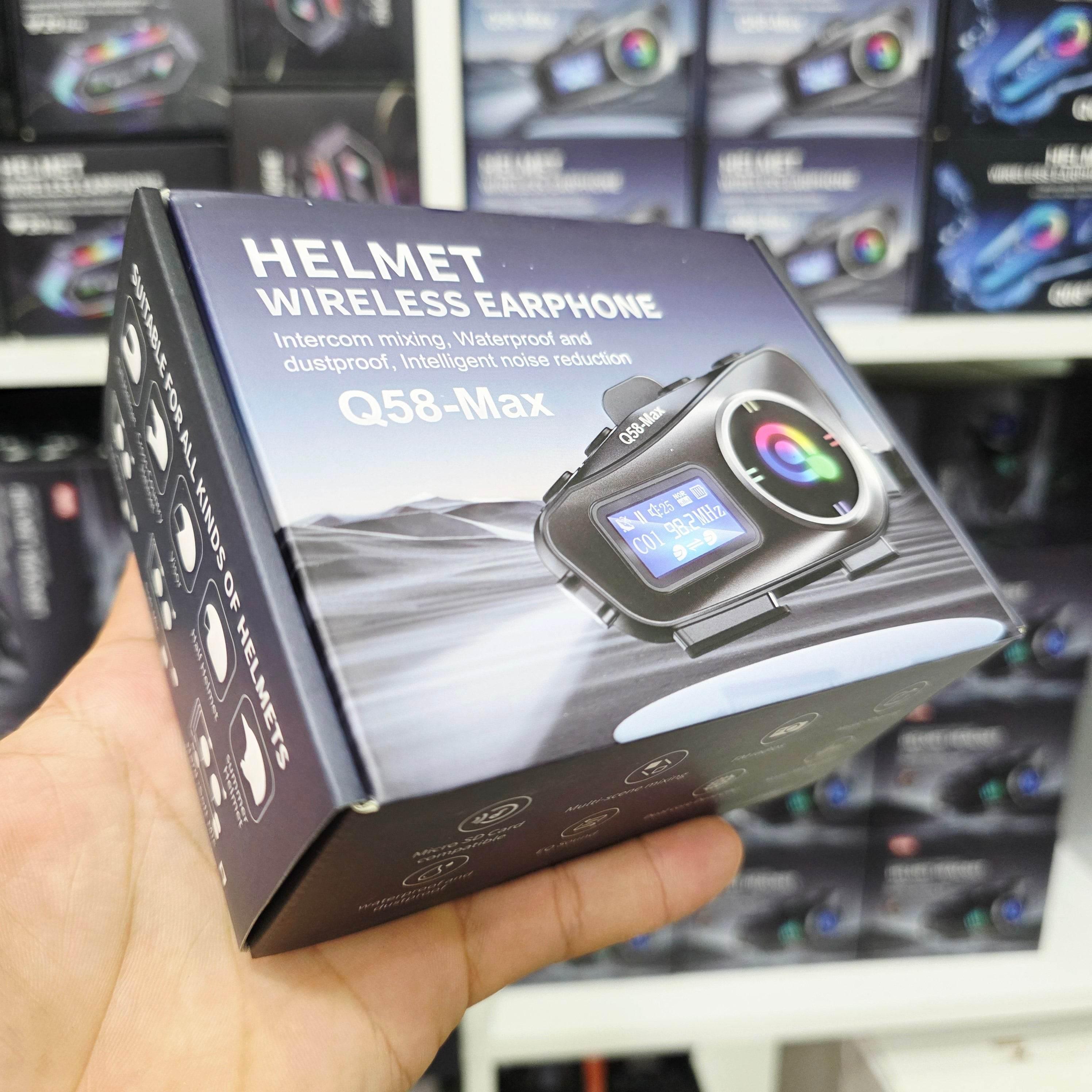 Q58 Max Kablosuz Motosiklet İnterkom Kulaklık Gürültü Engelleme, radyolu 2 Sürücü için 500M İçinde canlı telsiz Konuşur 5,3v bluetooth su geçirmez - G6P