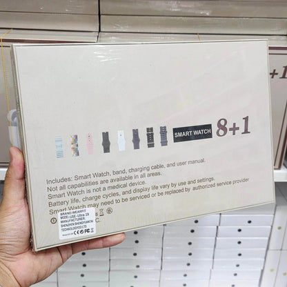 Use ultra19, 8 kordonlu ve Air pro bluetooth kulaklıklı akıllım saat kombo