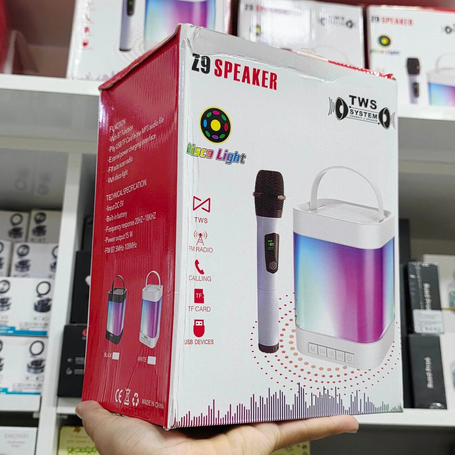 Z9 speaker mikrofonlu tws radyolu aramalı sd kart/usb destekli bluetooth hoparlör