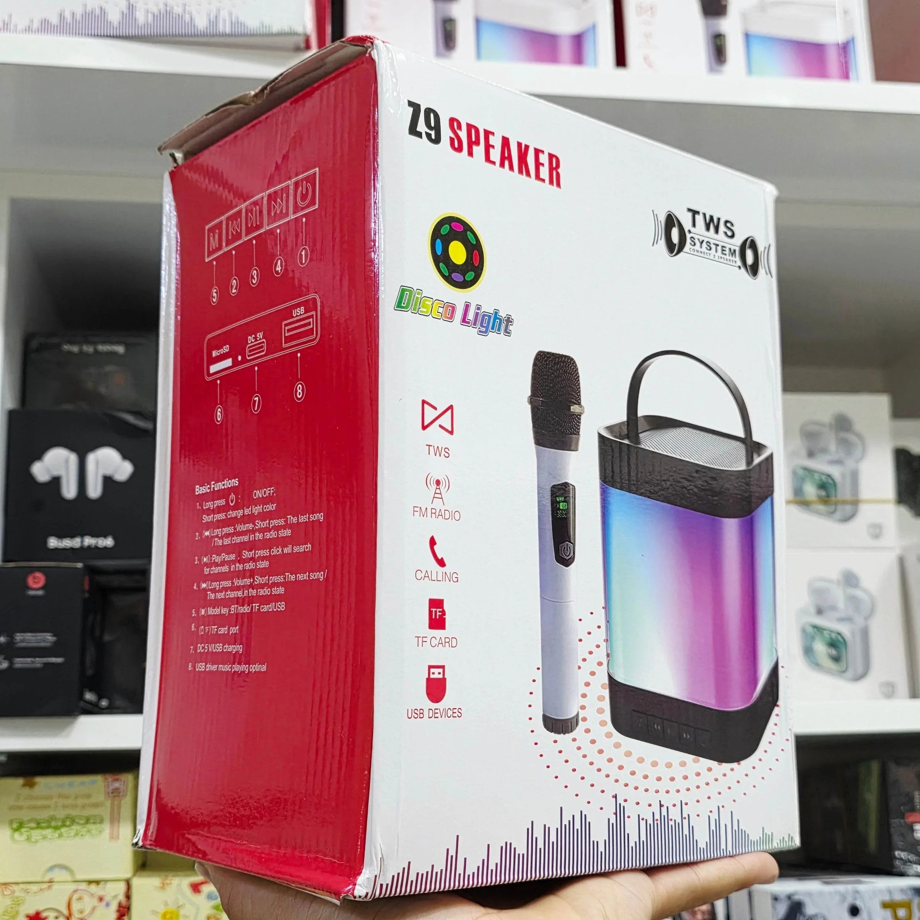 Z9 speaker mikrofonlu tws radyolu aramalı sd kart/usb destekli bluetooth hoparlör