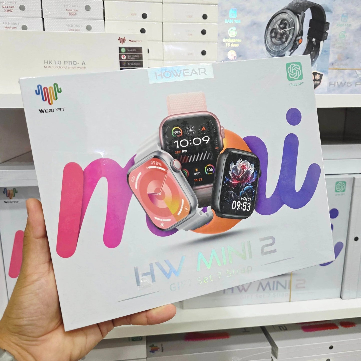 Hw mini2 41mm 1,75 inç chatgbt yapay zeka destekli 7 kordonlu akıllı saat
