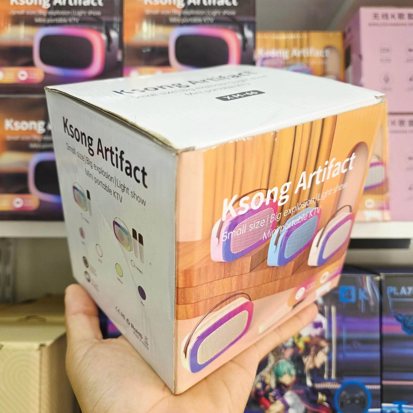 XM-66 rgb ışıklı tek mikrofonlu taşınabilir şarj edilebilir bluetooth hoparlör