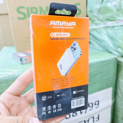 22,5W 5000 mah magsafeli batterypack typec ve usb çıkışlı 15w hızlı şarj destekli powerbank w17