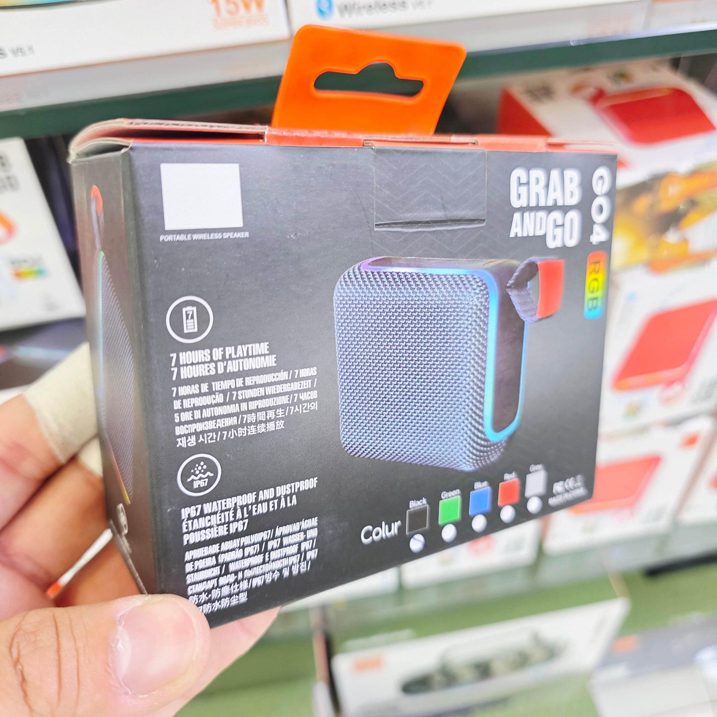 Go4 rgb ışıklı taşınabilir 5,3v 7 saat kullanım süreli ip67 suya dayanıklı bluetooth hoparlör