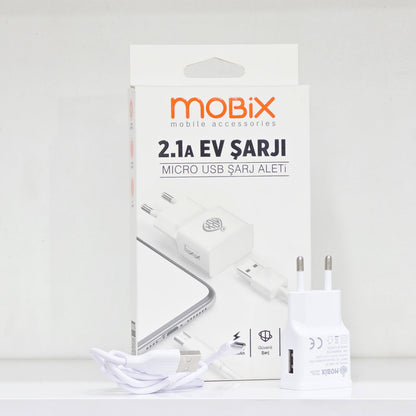 2.1A Usb çıkışlı ve 1 metre kablo şarj seti