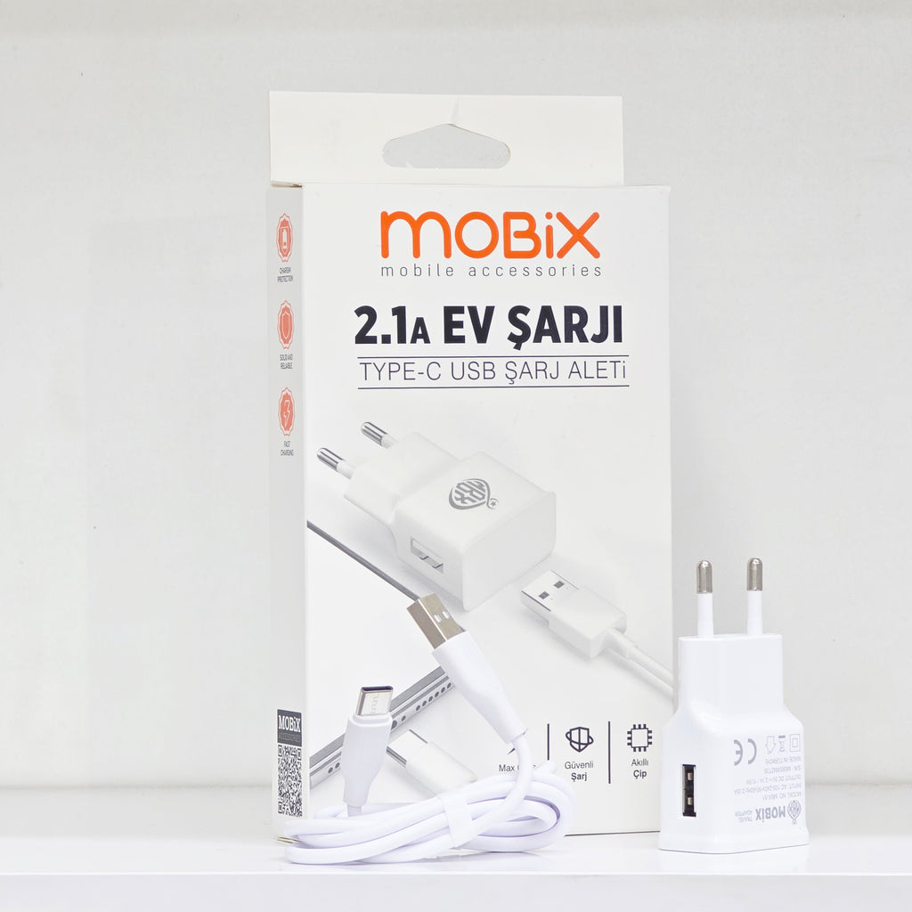 2.1A Usb çıkışlı ve 1 metre kablo şarj seti