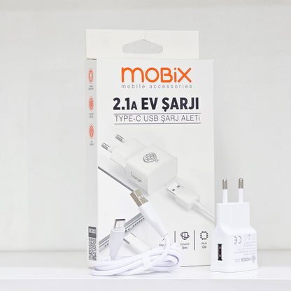 2.1A Usb çıkışlı ve 1 metre kablo şarj seti