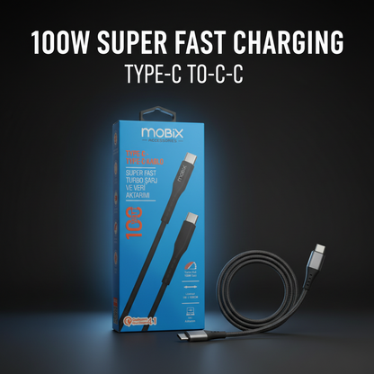 100W hızlı şarj ve veri aktarım kablosu 1metre