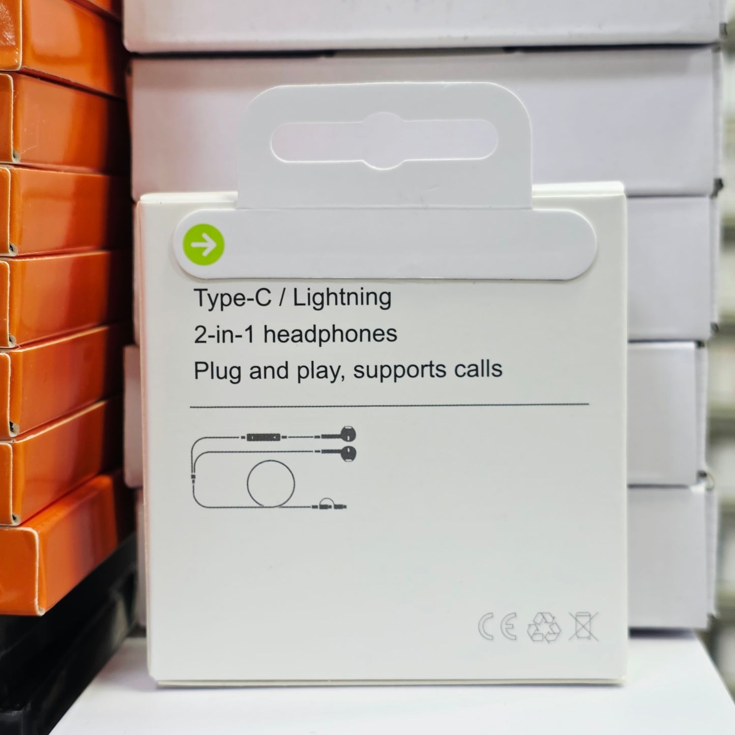 2si1 Arada Typec ve Lightning Girişli Kulak içi Kablolu Kulaklık