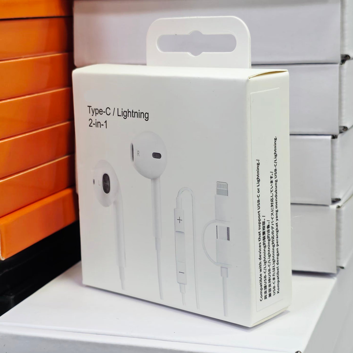 2si1 Arada Typec ve Lightning Girişli Kulak içi Kablolu Kulaklık