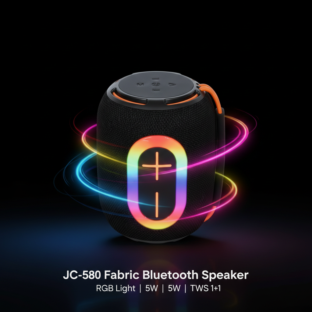 RGB Işıklı Taşınabilir Bluetooth Hoparlör, Usb Sd kart destekli JC-580