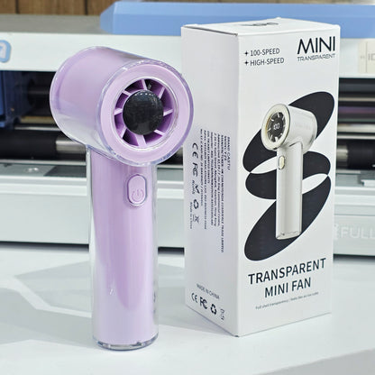 Şeffaf mini el fanı, TypeC şarjlı, 100 hızlı
