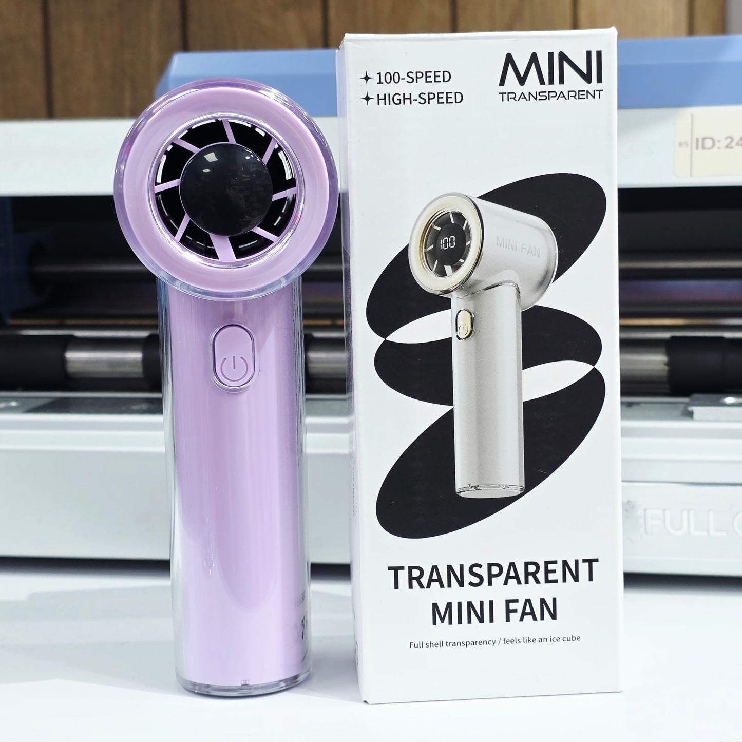 Şeffaf mini el fanı, TypeC şarjlı, 100 hızlı