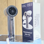 Şeffaf mini el fanı, TypeC şarjlı, 100 hızlı