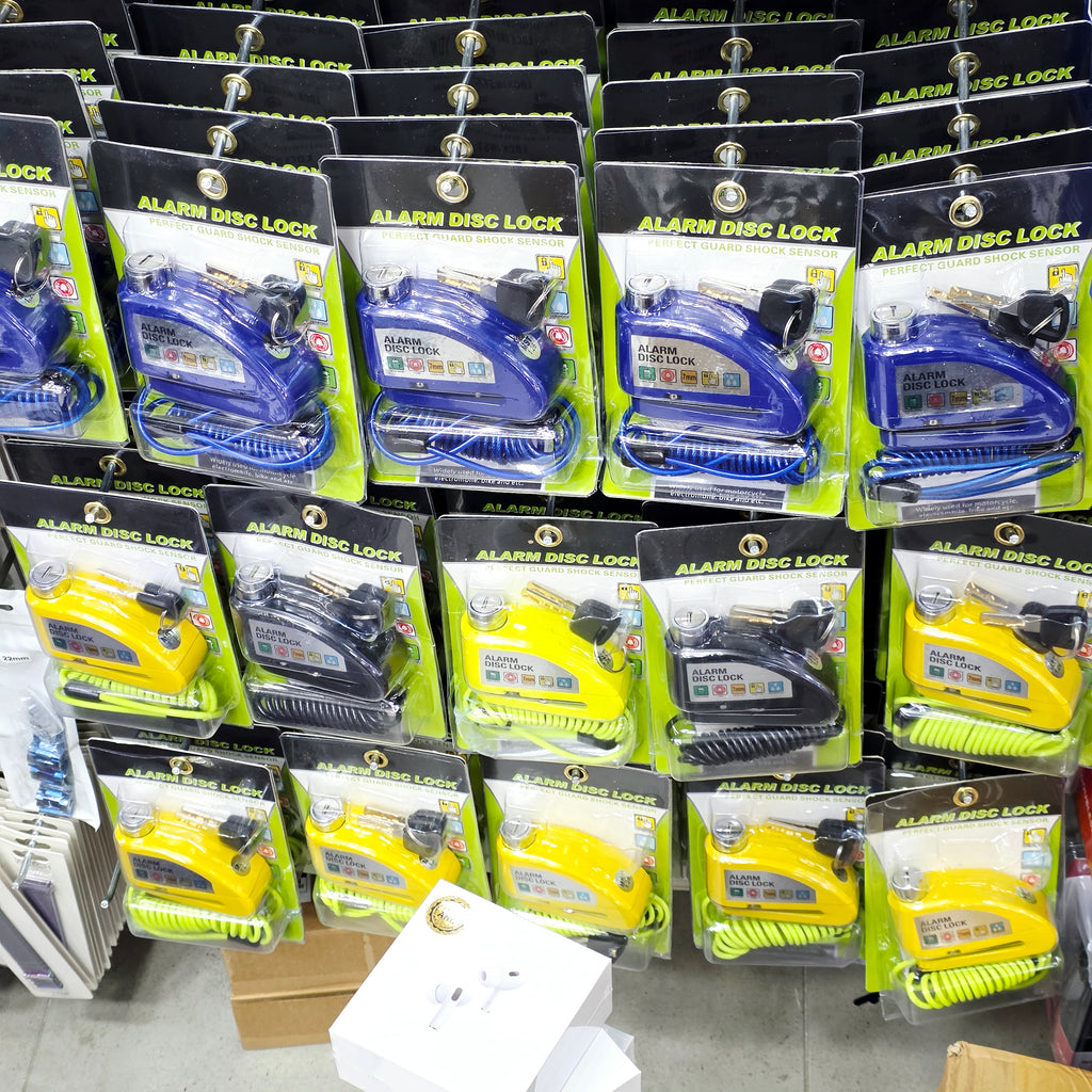Alarmlı Motosiklet Disk Kilidi - 110 dB Sarsıntı Sensörlü Su Geçirmez Bisiklet ve Elektrikli Scooter Kilidi + Hatırlatıcı Kablo