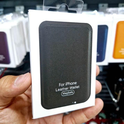 Magsafe uyumlu deri kartlık | telefon arkasına mıknatıslı yapışan cüzdan | iphone ile uyumlu şık ve ince tasarım