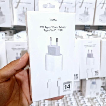 20w typec çıkışlı başlık ve 1m typeC lightning kablo şarj seti