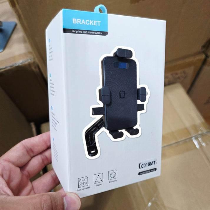 cm18mt motosiklet telefon tutucu aynaya takılan one touch otomatik kilitleme, 360° döner, suya dayanıklı ve güçlü sabitleme kolay kullanım