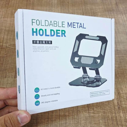 Foldable metal tablet stand | 360° döner, katlanabilir ayarlanabilir tutucu | tüm tablet modelleri ile uyumlu
