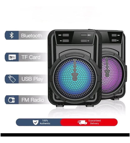 Fm-Sd Kart Usb Girişli Işıklı Ses Bombası Bluetooth Hoparlör Gts-1346