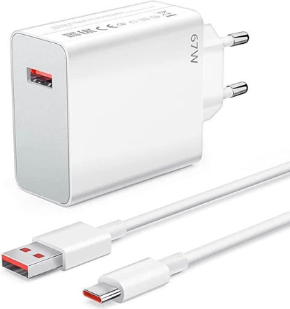 Xaomi 67w saniyeli turbo destekli usb çıkışlı başlık ve usb typec şarj seti