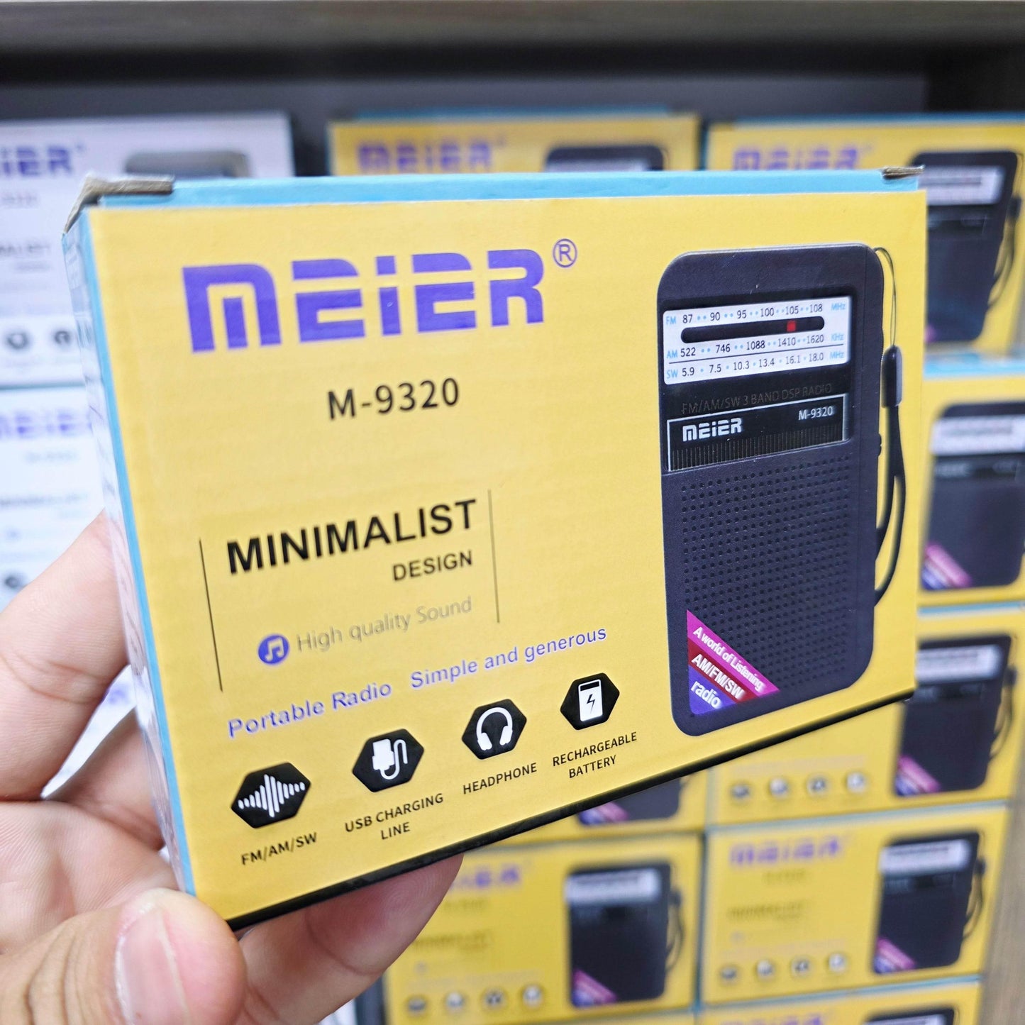 Meier m-9320 minimalist cep radyo fm/am/sw usb sarj edilebilir kulaklık takılabilir