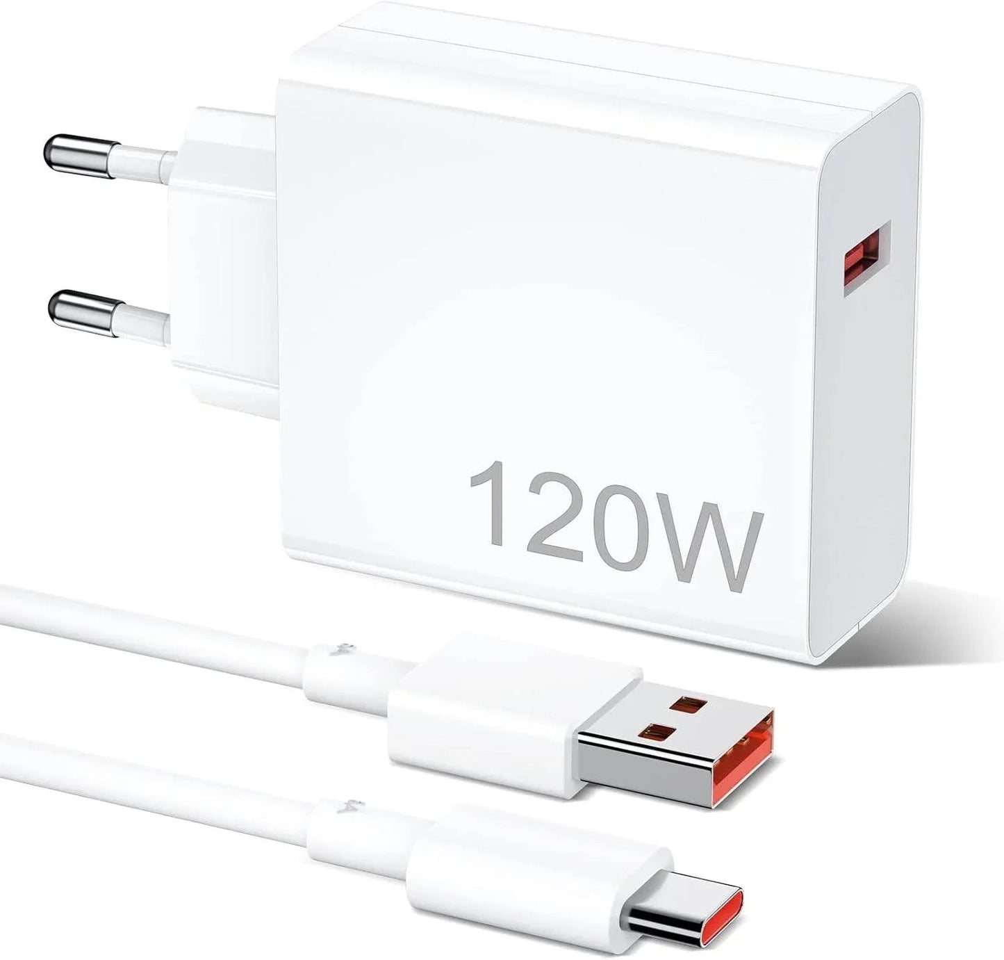 Xiaomi 120w saniyeli turbo destekli usb çıkışlı başlık ve usb typec kablo şarj seti