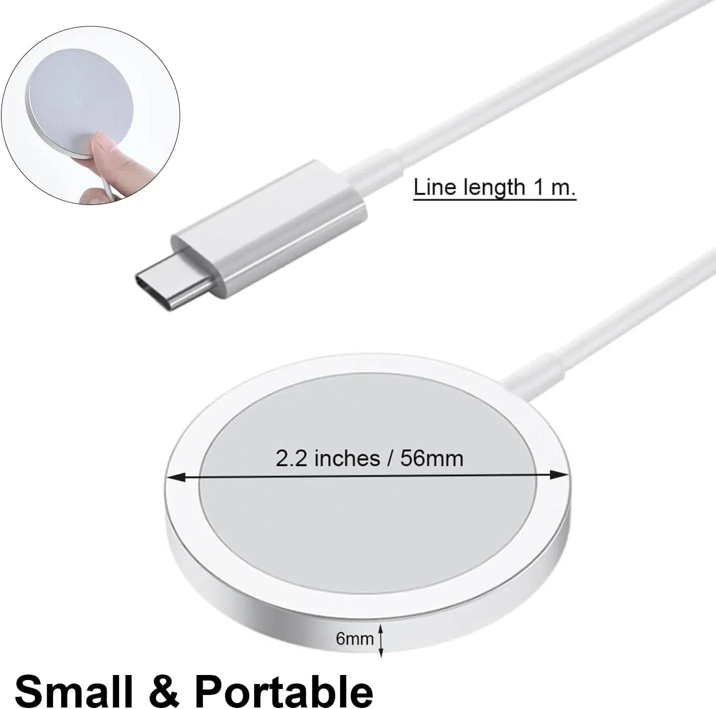 Magsafe kablosuz 15w hızlı wireless manyetik 1m typec şarj aygıtı