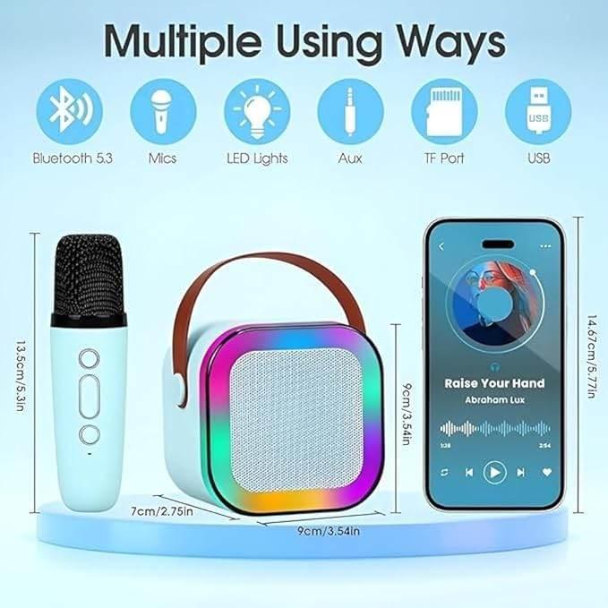 Tek karaoke mikrofonlu ışıklı bluetooth hoparlör k12