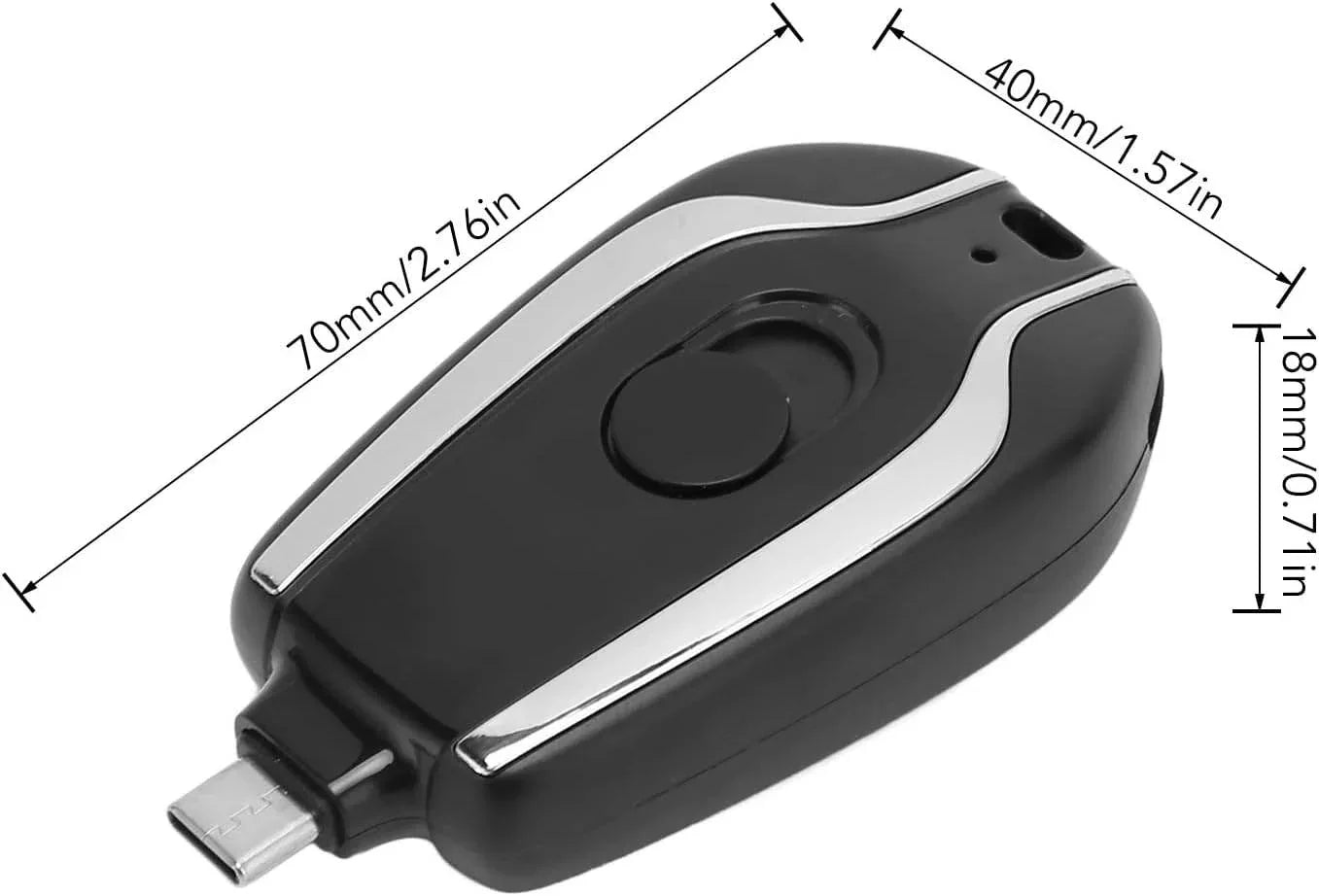 Typec çıkışlı 1,500 mah anahtarlığa takılan acil mini powerbank